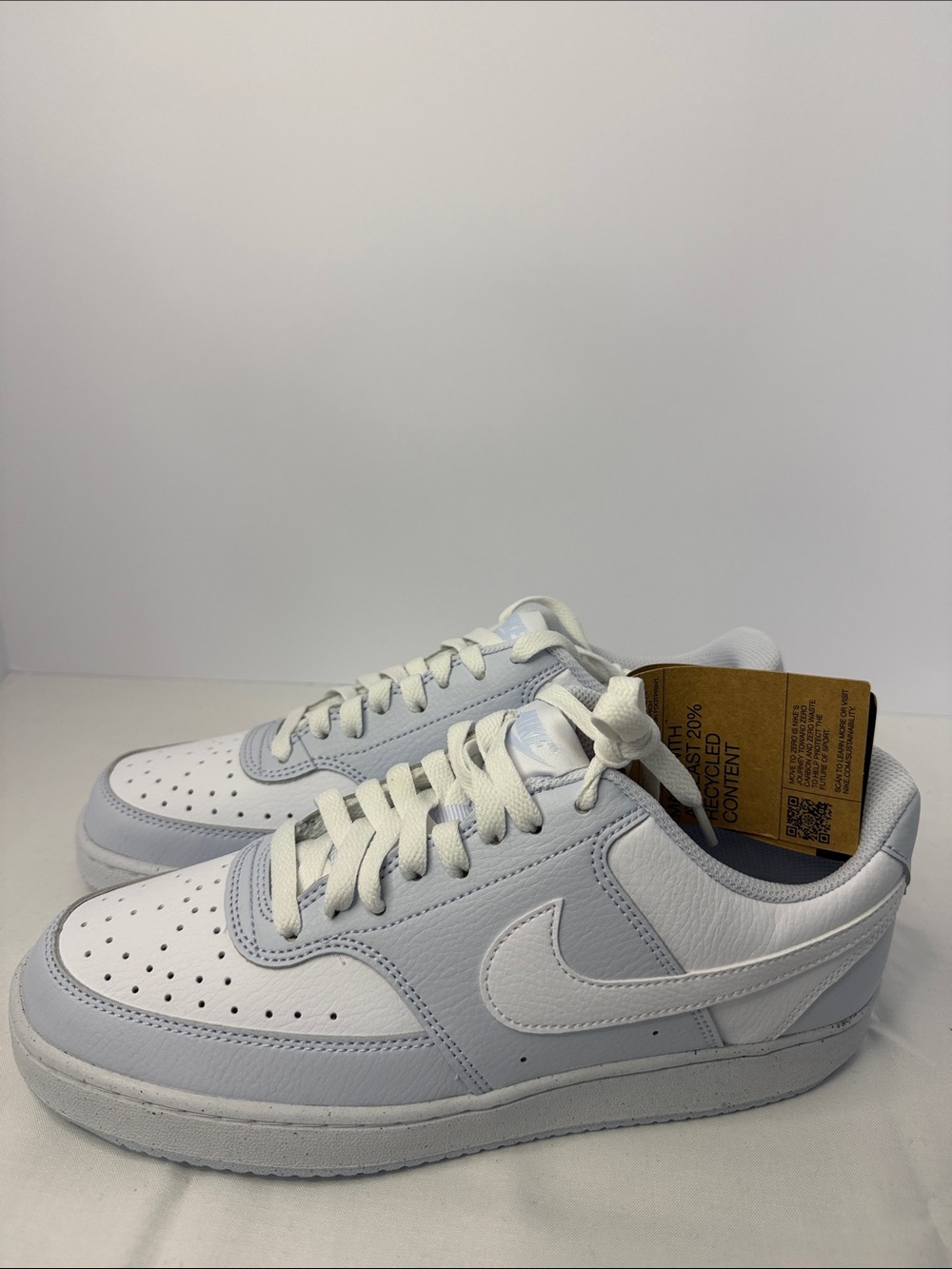 Womens Nike Court Vision Low-Top Sneakers in White and Light Gray size 10